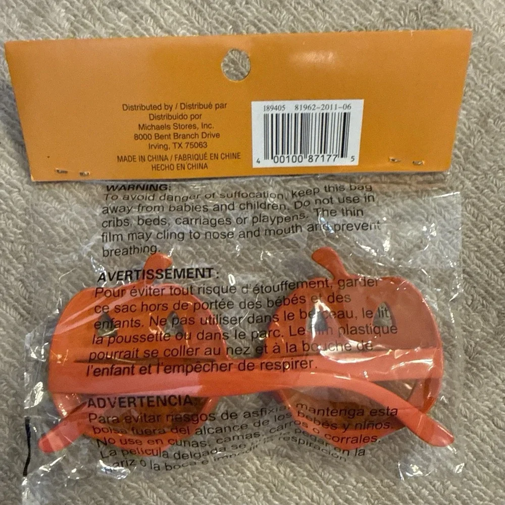 Pumpkin Party Eye Glasses for Dress Up Halloween Party NEW Package Kids/Junior
